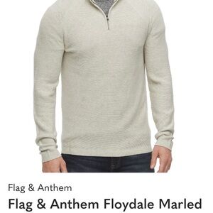 Flag and Anthem Gray Quarter-Zip Sweater BOY  14-16  Man S